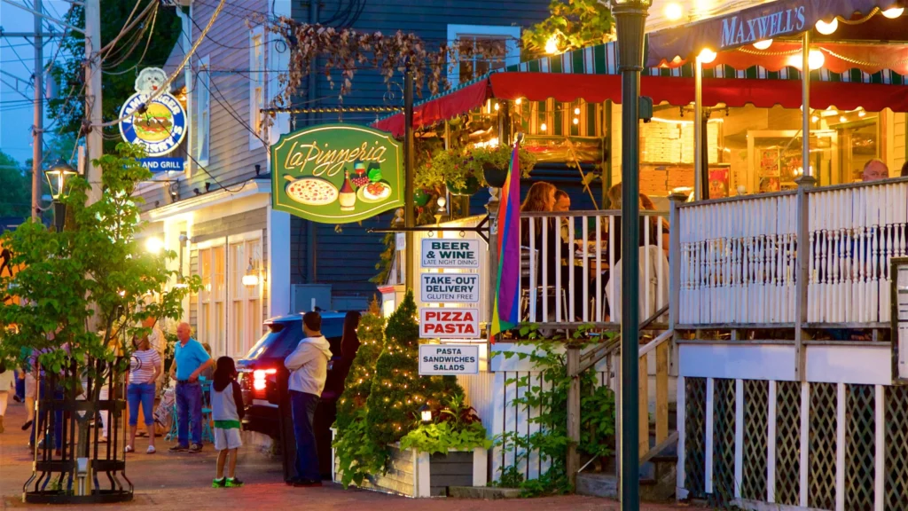 Busy evening scene in Ogunquit, Maine—where local restaurants and small businesses depend on managed IT to avoid costly tech disruptions.