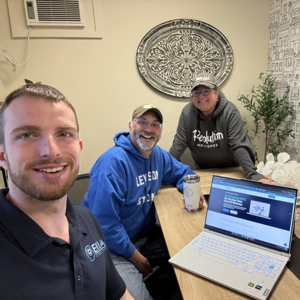 Ekim IT team delivering fast reliable IT services to a local  business during an on-site support visit.
