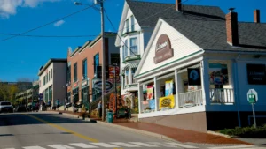 Downtown Freeport, Maine, home to thriving small businesses that rely on managed IT services to stay secure, connected, and customer-ready.