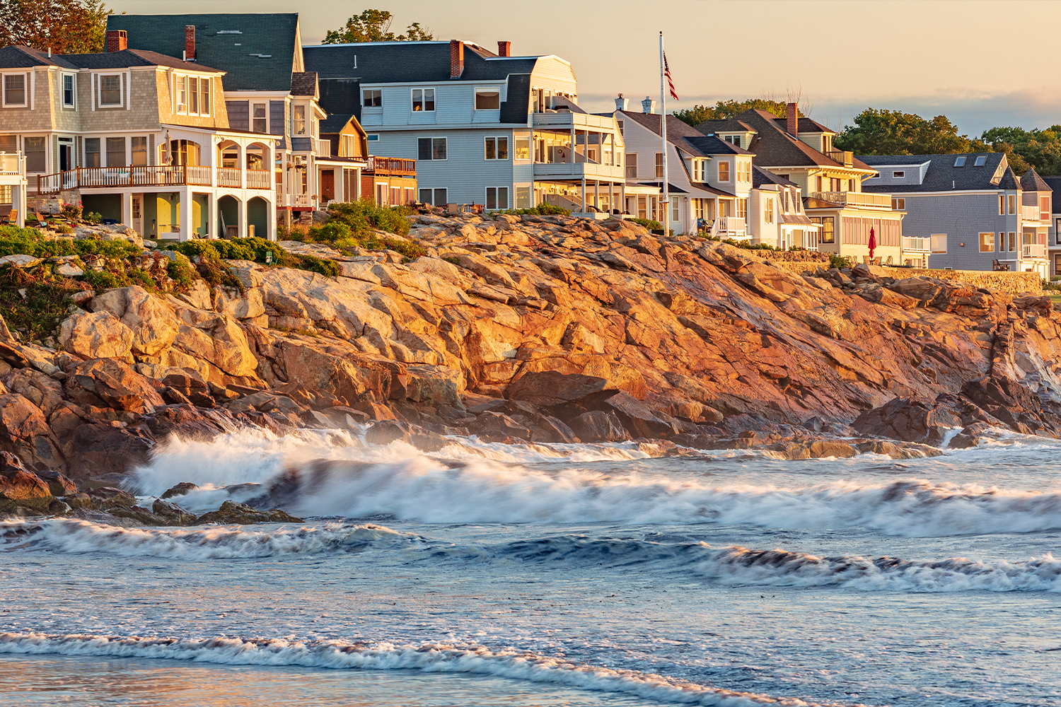Oceanfront homes on the rocky coast of York, Maine, supported by managed IT solutions that help local businesses stay connected and secure.